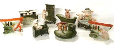 Lot 448 - Box containing a quantity of  novelty pig figures