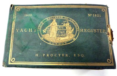 Lot 472 - Lloyds Yacht register from 1900 for H Proctor...