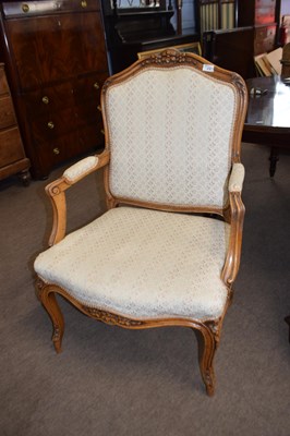 Lot 598 - 19th Century French armchair with walnut frame...