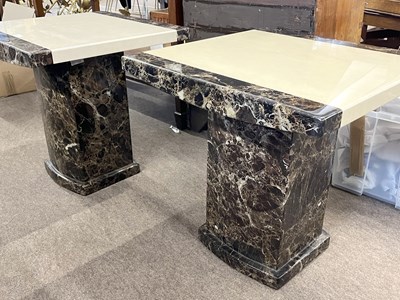 Lot 517 - A pair of contemporary polished marble...