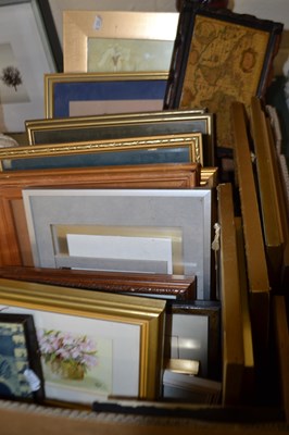 Lot 10 - Box of various assorted framed prints,...