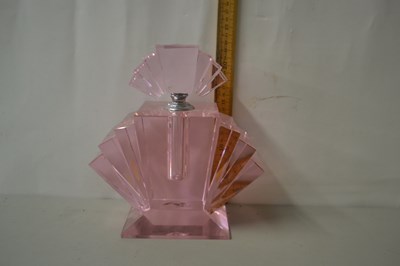 Lot 20 - Large pink glass oversize scent bottle