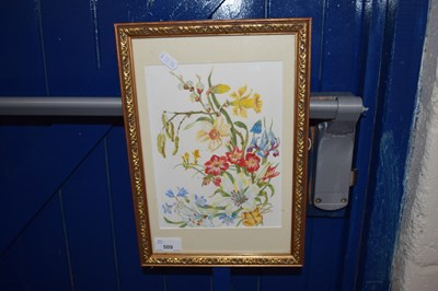 Lot 509 - Floral watercolour by M Chaplin