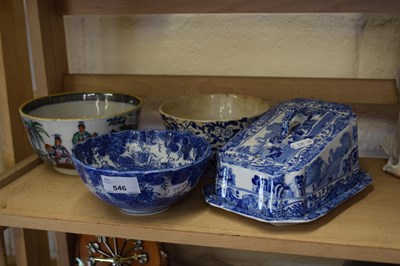Lot 546 - Mixed Lot: Chinese export bowl, blue and white...