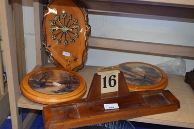 Lot 548 - Wooden desk calendar together with a wall...