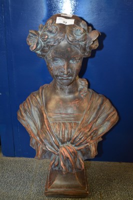 Lot 32 - Terracotta head and shoulders bust of a young...