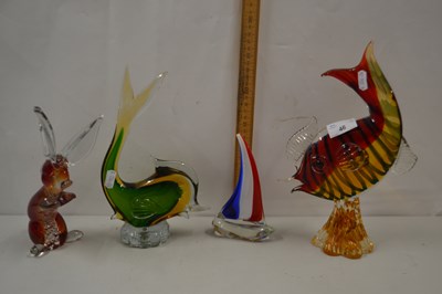 Lot 46 - Mixed Lot: Two Art Glass fish, a further model...