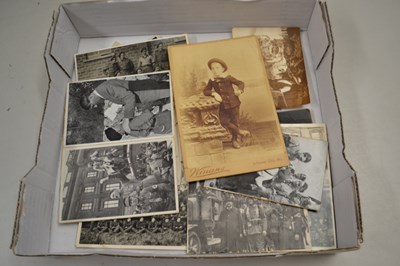 Lot 73 - Box of vintage black and white photographs,...