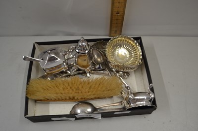 Lot 95 - Box of various silver plated cruet items etc