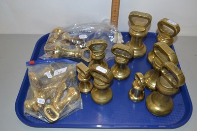 Lot 152 - Collection of brass bell weights, 4lbs and...