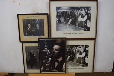Lot 22 - Group of five snooker related black and white...