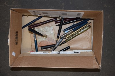 Lot 634 - Quantity of assorted pens and a marble based...