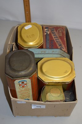 Lot 176 - Box of various vintage tins
