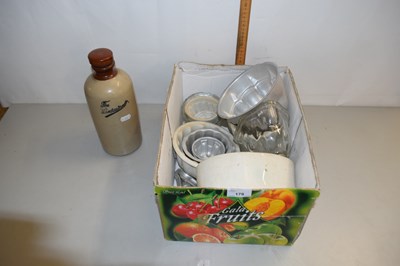 Lot 179 - One box of vintage metal, ceramic and glass...
