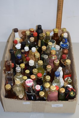 Lot 181 - One box of various miniature bottles of spirits