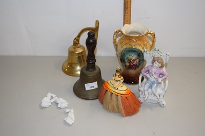 Lot 199 - Mixed Lot: Two brass bells, vase and further...