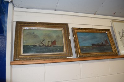 Lot 230 - Naive oil on board study of a Lowestoft...