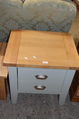 Lot 270 - Modern oak topped two drawer bedside cabinet