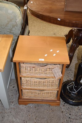 Lot 271 - Modern chest with three wicker drawers