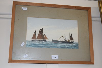 Lot 715 - Watercolour of fishing boats at sea