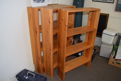 Lot 743 - Three three tier freestanding open bookshelves