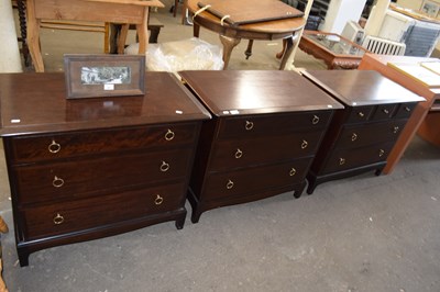 Lot 822 - Pair of three drawer chest of drawers together...