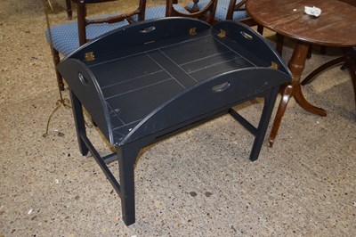 Lot 305 - Modern painted butlers tray and stand, 85cm wide
