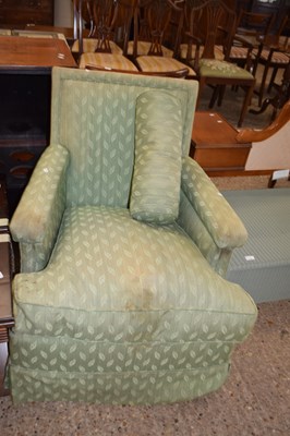 Lot 309 - Early 20th Century green upholstered armchair