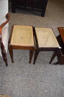 Lot 312 - Pair of cane seated stools