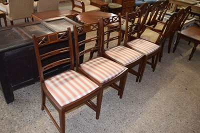 Lot 330 - Set of four mahogany framed dining chairs with...