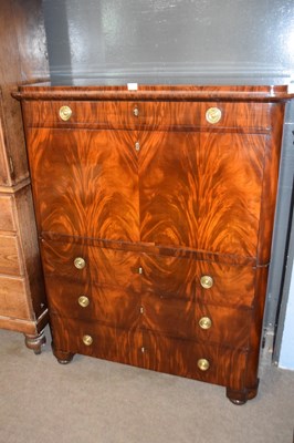 Lot 626 - 19th Century continental mahogany secretaire...