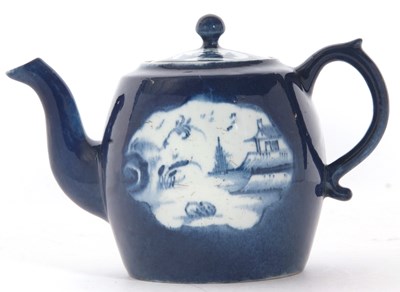 Lot 69 - A rare Lowestoft teapot of small size c.1765...