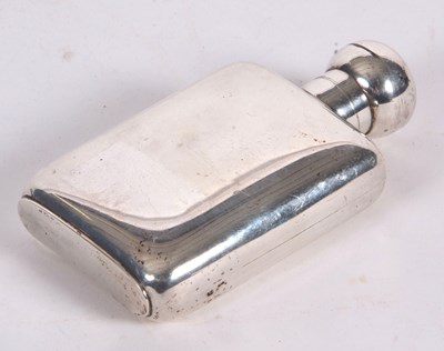 Lot 1 - George V small spirit flask of plain slight...