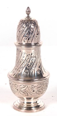 Lot 3 - A hallmarked silver caster of baluster form,...