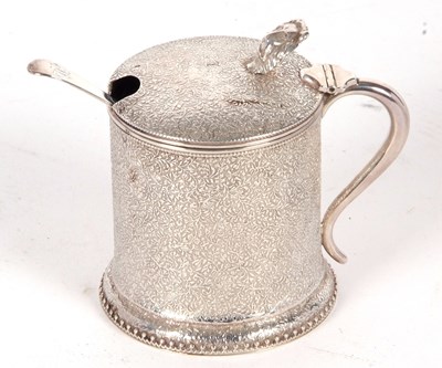 Lot 5 - A Victorian silver mustard pot of drum form,...