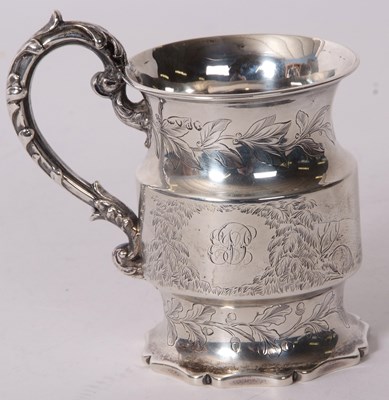 Lot 16 - A Victorian silver small mug of cylindrical...