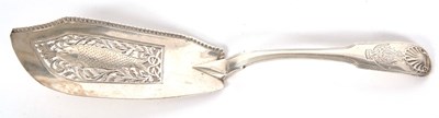 Lot 25 - George VI silver fish slice, fiddle shell and...