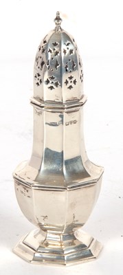 Lot 44 - An Edwardian silver caster of octagonal form,...