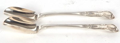 Lot 56 - Pair of late Victorian Kings pattern silver...