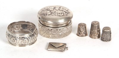 Lot 76 - Mixed Lot:  A George V silver stamp case in...