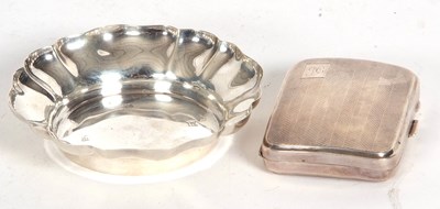 Lot 81 - Mixed Lot:  A silver dish with scallop rim,...