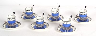 Lot 96 - Six Art Deco George Jones porcelain coffee...