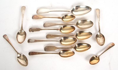 Lot 97 - Group to include four Georgian teaspoons and...