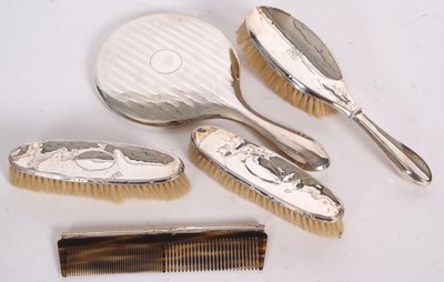 Lot 104 - Mixed Lot:  Silver backed dressing table wares...