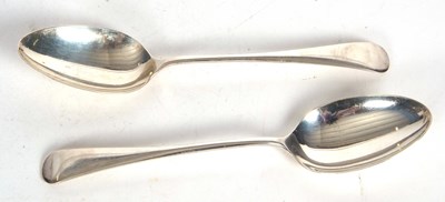 Lot 105 - Pair of George V silver tablespoons hallmarked...