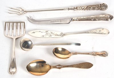 Lot 114 - Mixed Lot: A sardine serving spoon, Sheffield...