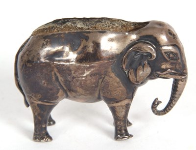 Lot 119 - An Edwardian novelty silver elephant pin...