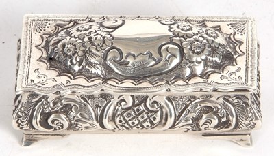 Lot 124 - An Edwardian silver trinket box of sarcophagus...