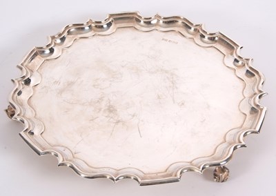 Lot 181 - A George V silver salver of plain design with...