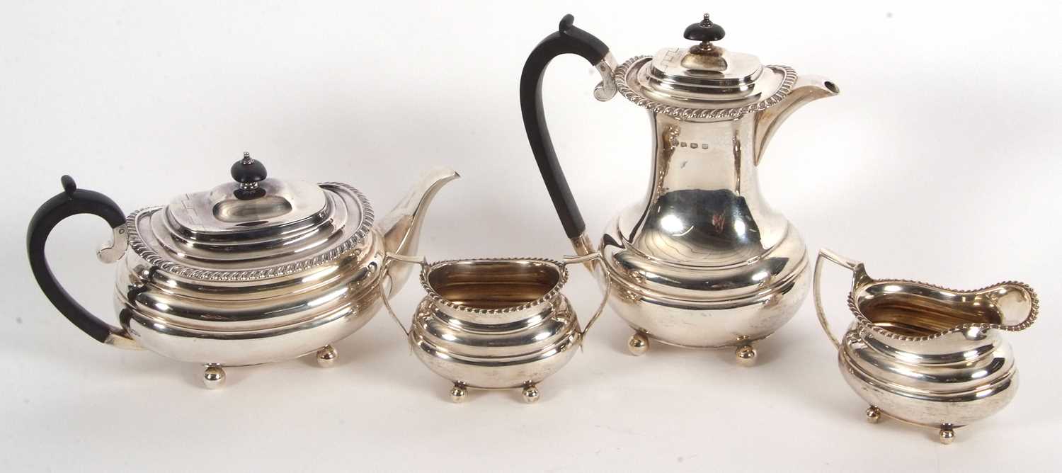 Lot 183 - A four piece silver tea and coffee service of...